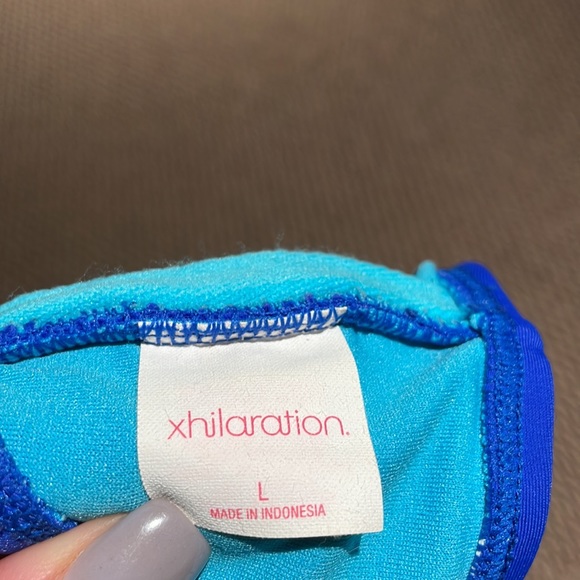 Xhilaration Blue/Green/Gold Bandeau Bikini Top with Beading - Picture 3 of 3